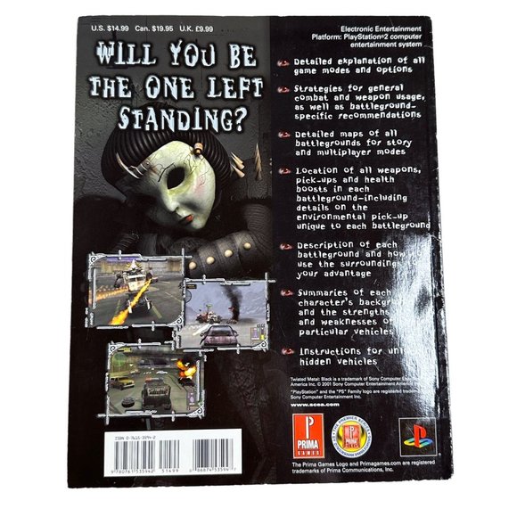 Twisted metal black ps2 prima game strategy guide vtg - Picture 2 of 5